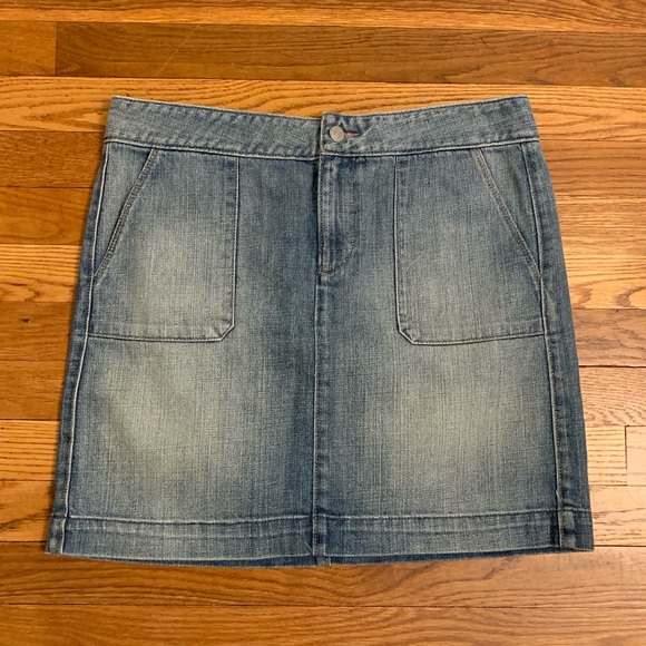 ann taylor loft jean skirt